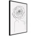 Wall Poster Reversed Glance - black line art of a woman with flowers in her hair 132201 additionalThumb 13