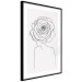 Wall Poster Reversed Glance - black line art of a woman with flowers in her hair 132201 additionalThumb 6