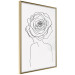 Wall Poster Reversed Glance - black line art of a woman with flowers in her hair 132201 additionalThumb 14