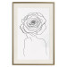 Wall Poster Reversed Glance - black line art of a woman with flowers in her hair 132201 additionalThumb 24