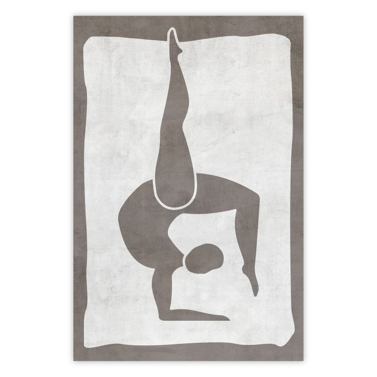 Poster Gymnast - contorted silhouette of a woman in an abstract motif 134201