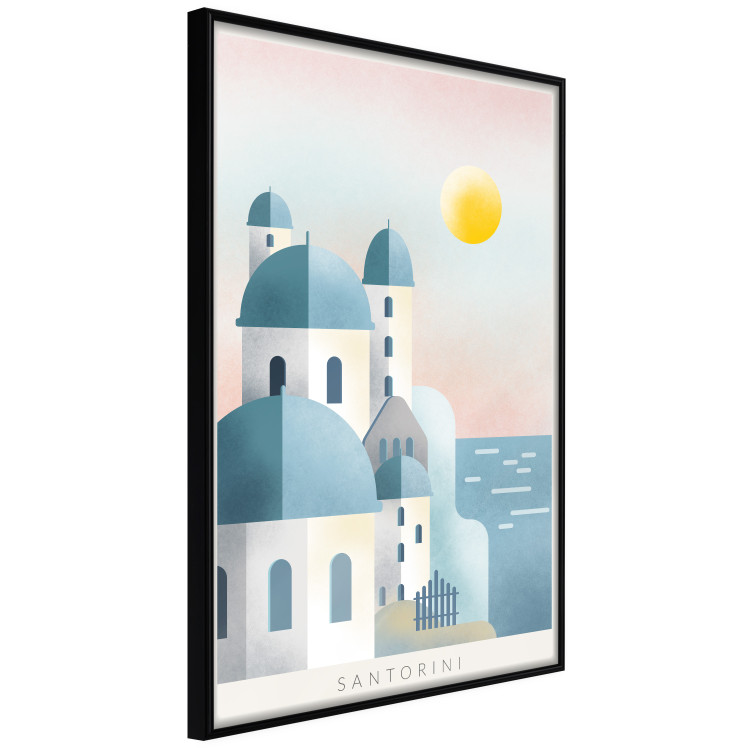 Poster Blue Island - pastel landscape of Santorini island architecture 135001 additionalImage 13