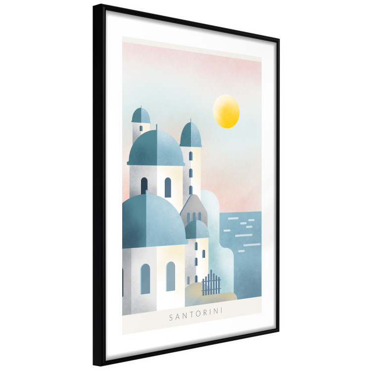 Poster Blue Island - pastel landscape of Santorini island architecture 135001 additionalImage 8