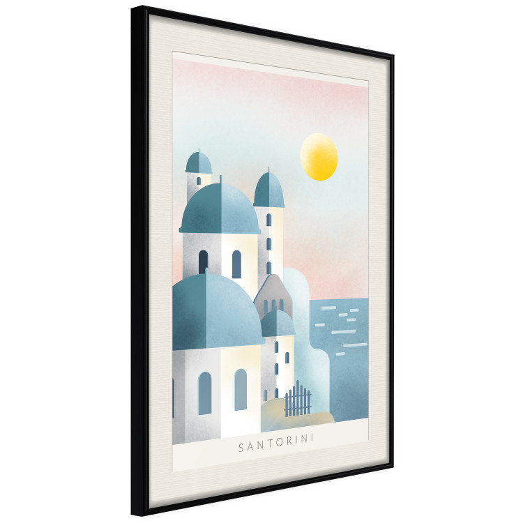 Poster Blue Island - pastel landscape of Santorini island architecture 135001 additionalImage 2