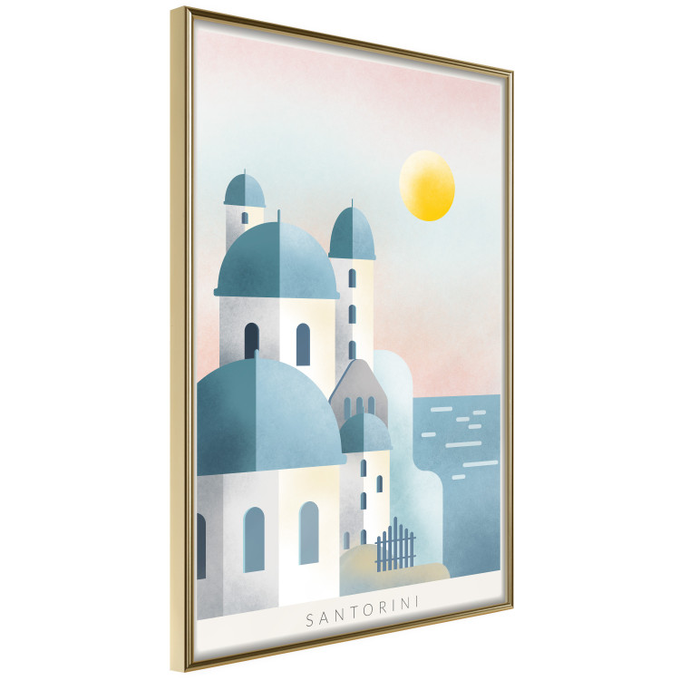 Poster Blue Island - pastel landscape of Santorini island architecture 135001 additionalImage 14