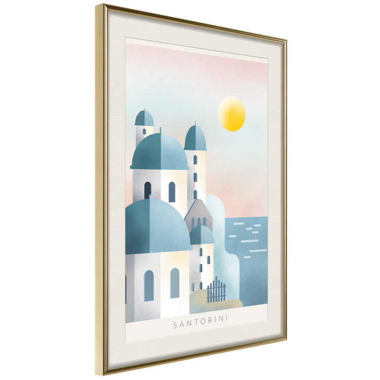 Poster Blue Island - pastel landscape of Santorini island architecture 135001 additionalImage 3