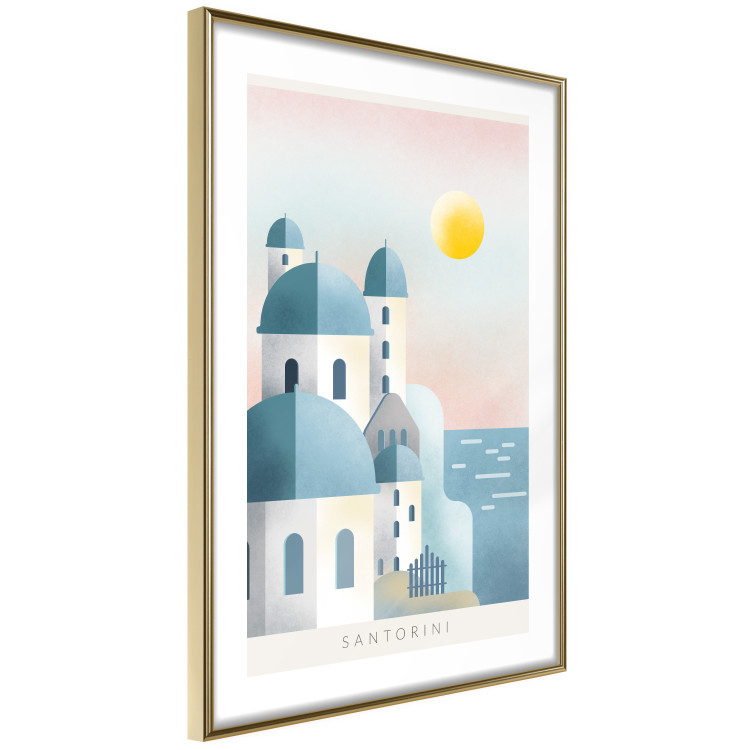 Poster Blue Island - pastel landscape of Santorini island architecture 135001 additionalImage 7