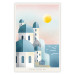 Poster Blue Island - pastel landscape of Santorini island architecture 135001