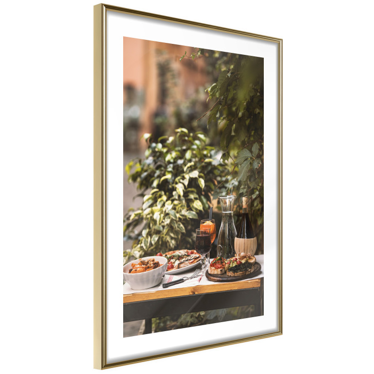 Wall Poster Siesta - composition with wine and Italian food against green plants 135901 additionalImage 4