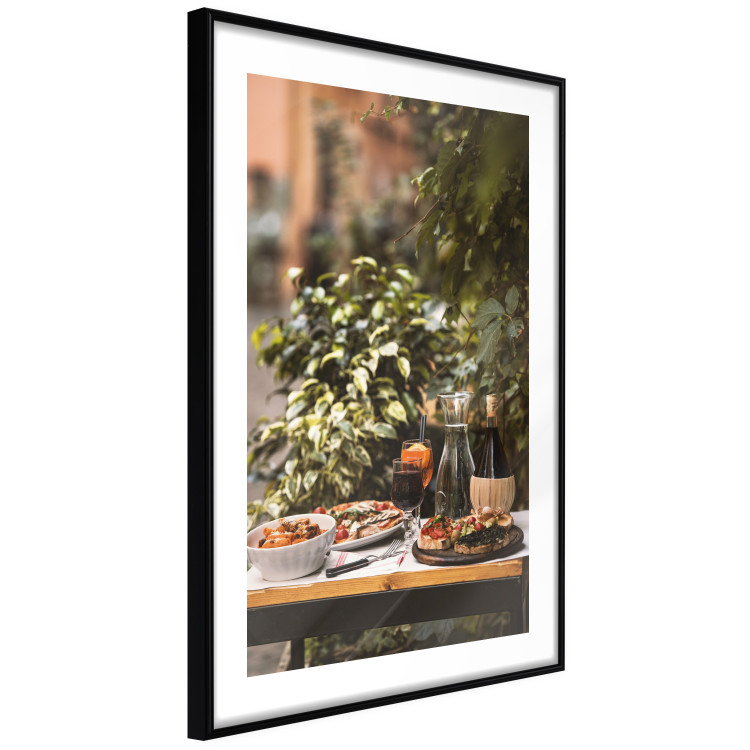 Wall Poster Siesta - composition with wine and Italian food against green plants 135901 additionalImage 5
