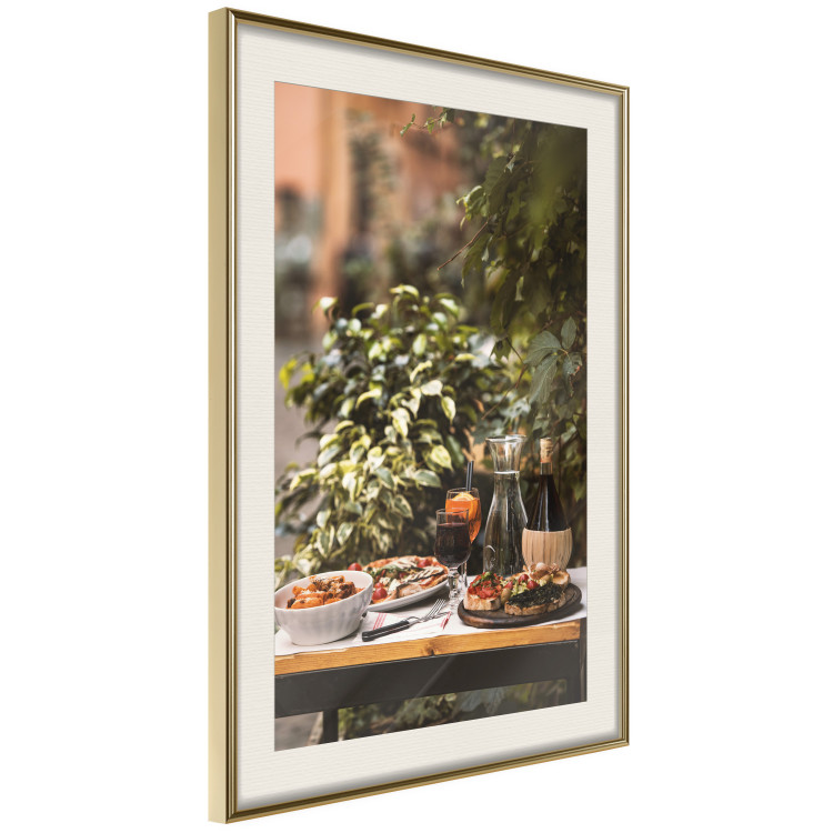 Wall Poster Siesta - composition with wine and Italian food against green plants 135901 additionalImage 9