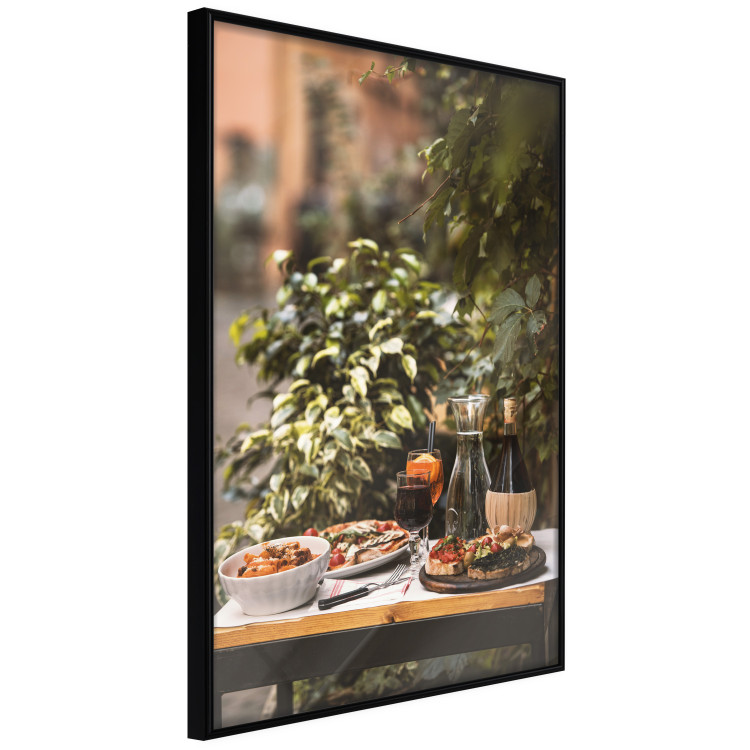 Wall Poster Siesta - composition with wine and Italian food against green plants 135901 additionalImage 3