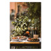 Wall Poster Siesta - composition with wine and Italian food against green plants 135901
