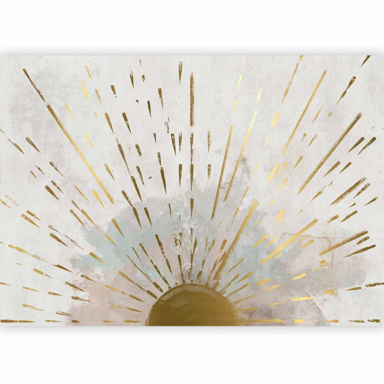 Photo Wallpaper Golden face of the rising Sun - abstraction on a gray background 137501 additionalImage 5