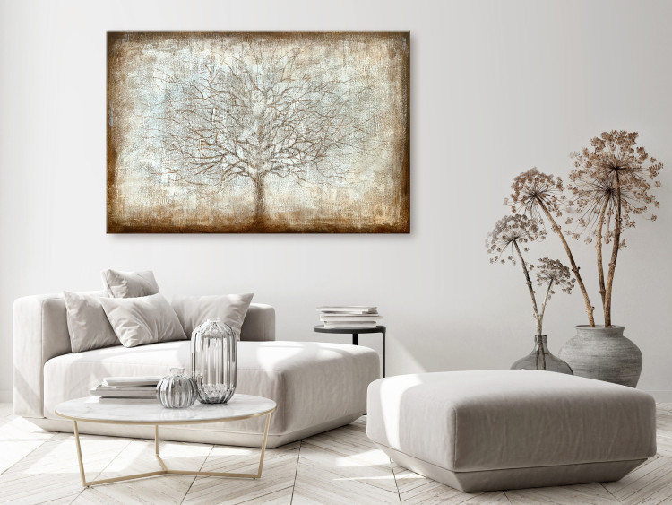 Canvas Misty Tree (1-piece) Wide - industrial composition in beige 138301 additionalImage 3