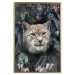 Poster Lynx in Flowers - feline portrait against a background of green plants and flowers 138701 additionalThumb 19