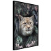 Poster Lynx in Flowers - feline portrait against a background of green plants and flowers 138701 additionalThumb 4