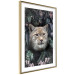 Poster Lynx in Flowers - feline portrait against a background of green plants and flowers 138701 additionalThumb 2
