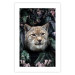 Poster Lynx in Flowers - feline portrait against a background of green plants and flowers 138701 additionalThumb 14