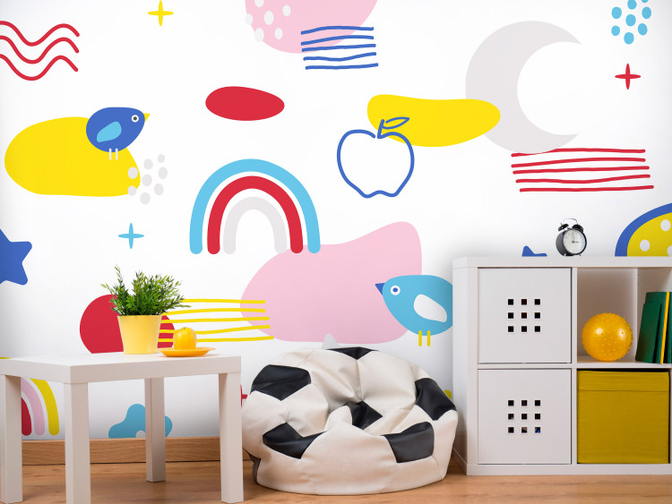 Wall Mural Children's minimalism - abstract with patterns on white background for children 142601