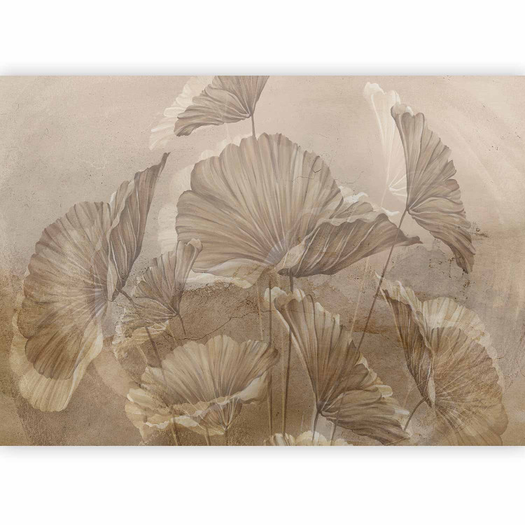 Wall Mural Minimalist beige field poppies - abstract with floral motif 142701 additionalImage 1