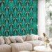 Wall Mural Green abstraction - colourful patterns in gold frame in art deco style 143201