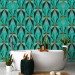 Wall Mural Green abstraction - colourful patterns in gold frame in art deco style 143201 additionalThumb 8