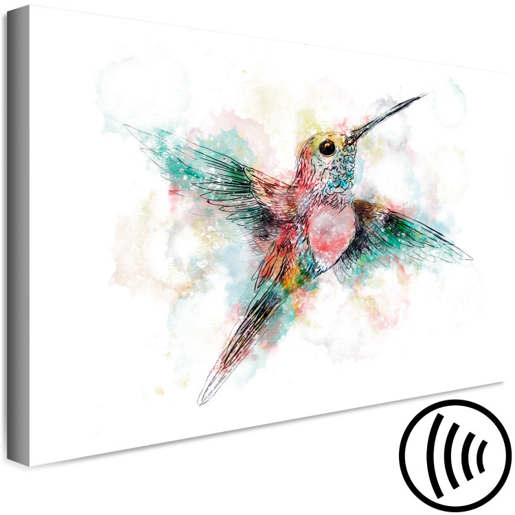 Canvas Print Colorful Hummingbird (1-piece) Wide - multicolored bird for children 143501 additionalImage 6