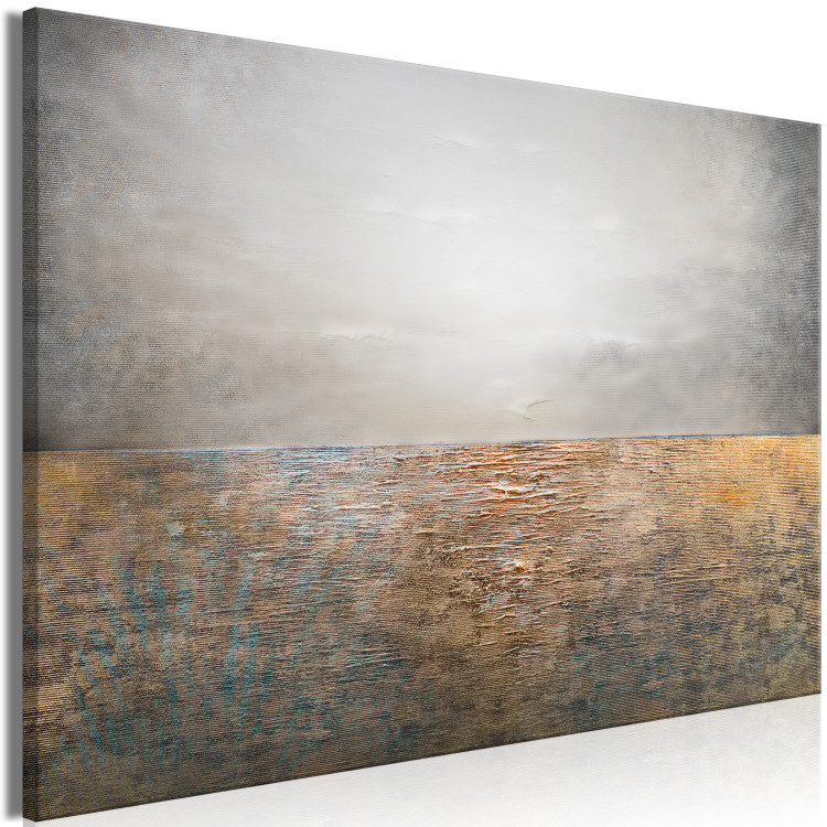 Canvas Art Print Golden Sea (1-piece) - abstraction with brown-gray tones 143801 additionalImage 2