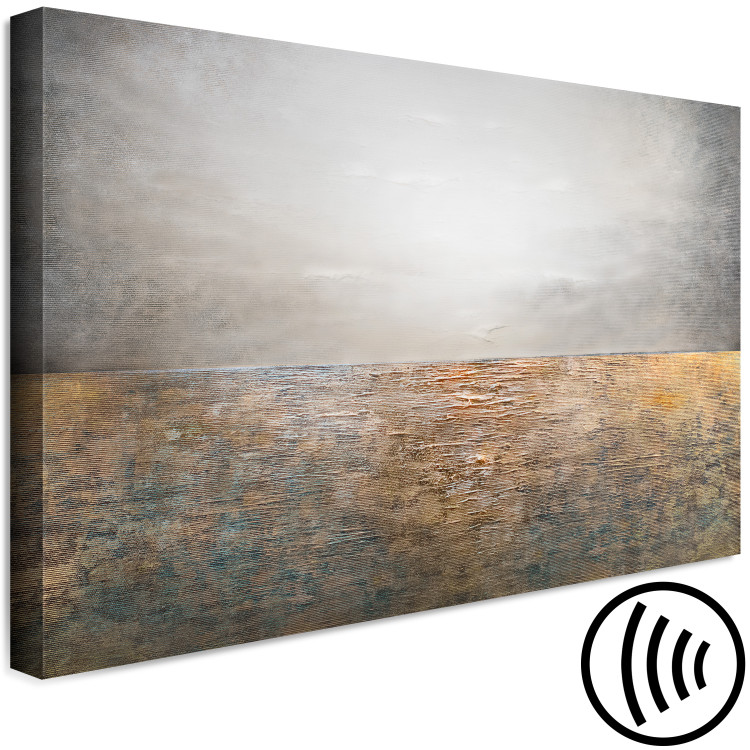 Canvas Art Print Golden Sea (1-piece) - abstraction with brown-gray tones 143801 additionalImage 6