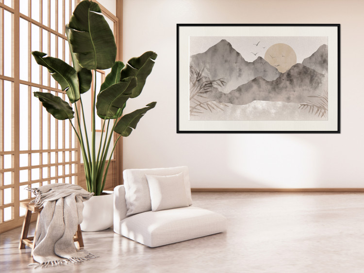 Poster Landscape of Wabi-Sabi - Sunrise and Rocky Mountains in Japanese Style 145101 additionalImage 18