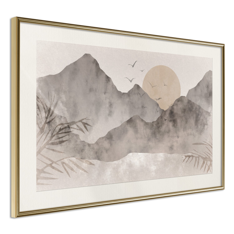 Poster Landscape of Wabi-Sabi - Sunrise and Rocky Mountains in Japanese Style 145101 additionalImage 14