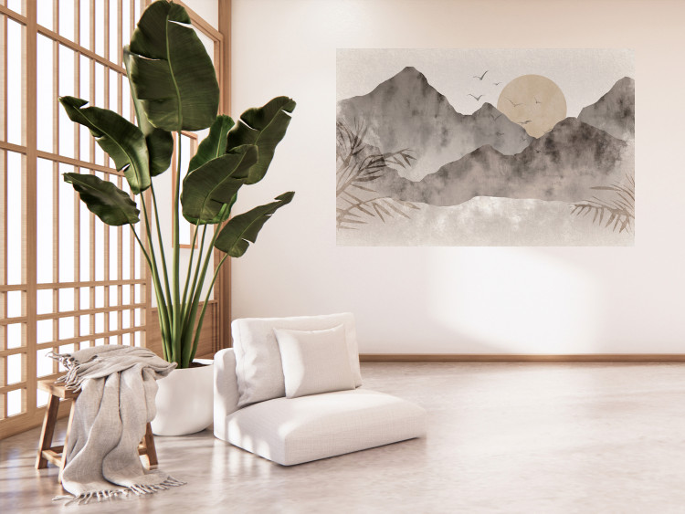 Poster Landscape of Wabi-Sabi - Sunrise and Rocky Mountains in Japanese Style 145101 additionalImage 7