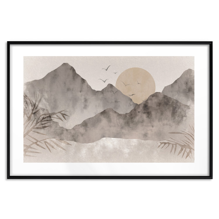 Poster Landscape of Wabi-Sabi - Sunrise and Rocky Mountains in Japanese Style 145101 additionalImage 26