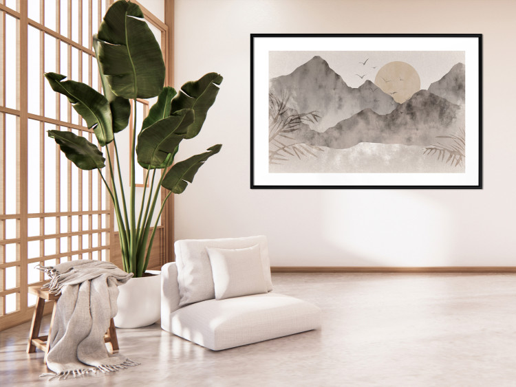 Poster Landscape of Wabi-Sabi - Sunrise and Rocky Mountains in Japanese Style 145101 additionalImage 16