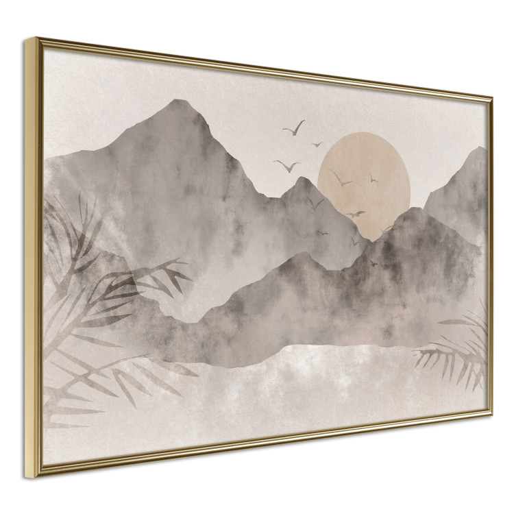 Poster Landscape of Wabi-Sabi - Sunrise and Rocky Mountains in Japanese Style 145101 additionalImage 5