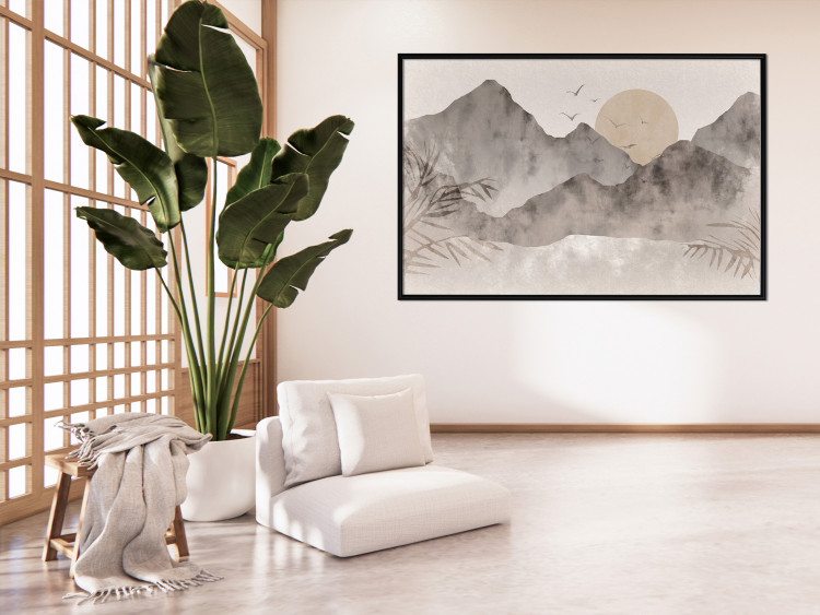 Poster Landscape of Wabi-Sabi - Sunrise and Rocky Mountains in Japanese Style 145101 additionalImage 13