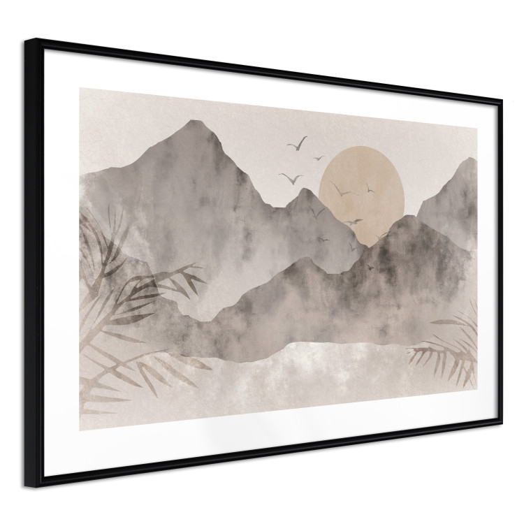Poster Landscape of Wabi-Sabi - Sunrise and Rocky Mountains in Japanese Style 145101 additionalImage 6