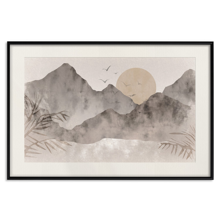Poster Landscape of Wabi-Sabi - Sunrise and Rocky Mountains in Japanese Style 145101 additionalImage 10