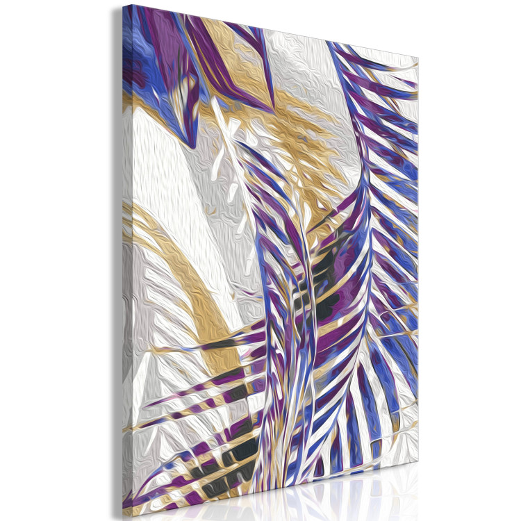 Paint by number Windy Morning - Delicate Purple Palm Branches on a Gray Background 146201 additionalImage 4
