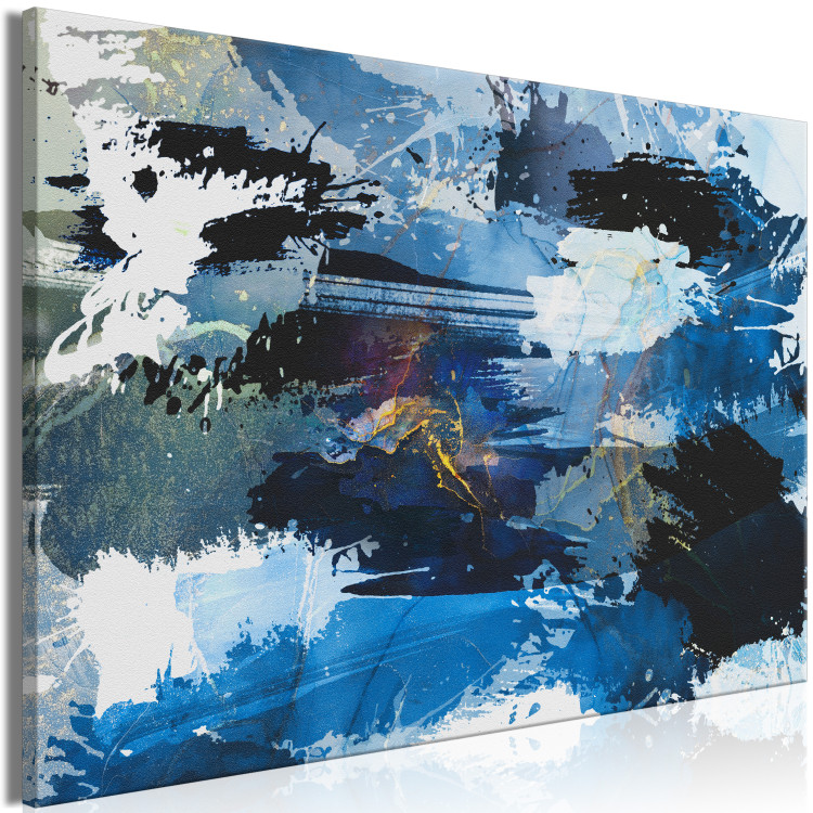 Canvas Print Artistic Painting - Blue Paint Stains Abstraction 146601 additionalImage 2