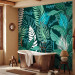 Photo Wallpaper Neon Jungle - Leaves and Inscriptions in Bright Greens and Blues 148801 additionalThumb 8