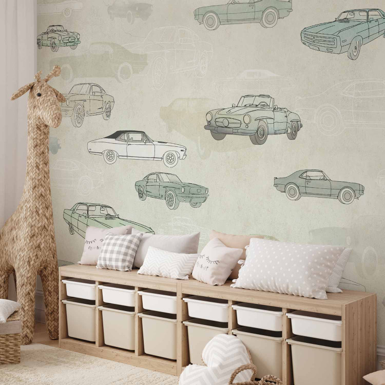 Wall Mural Automotive - Sketches and Drawings of Cars in Subdued Colors 149201 additionalImage 7