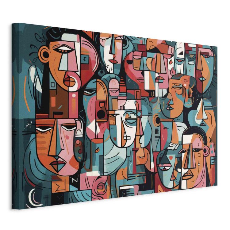 Large canvas print Geometric Faces - Composition Created by Artificial Intelligence [Large Format] 151101 additionalImage 3