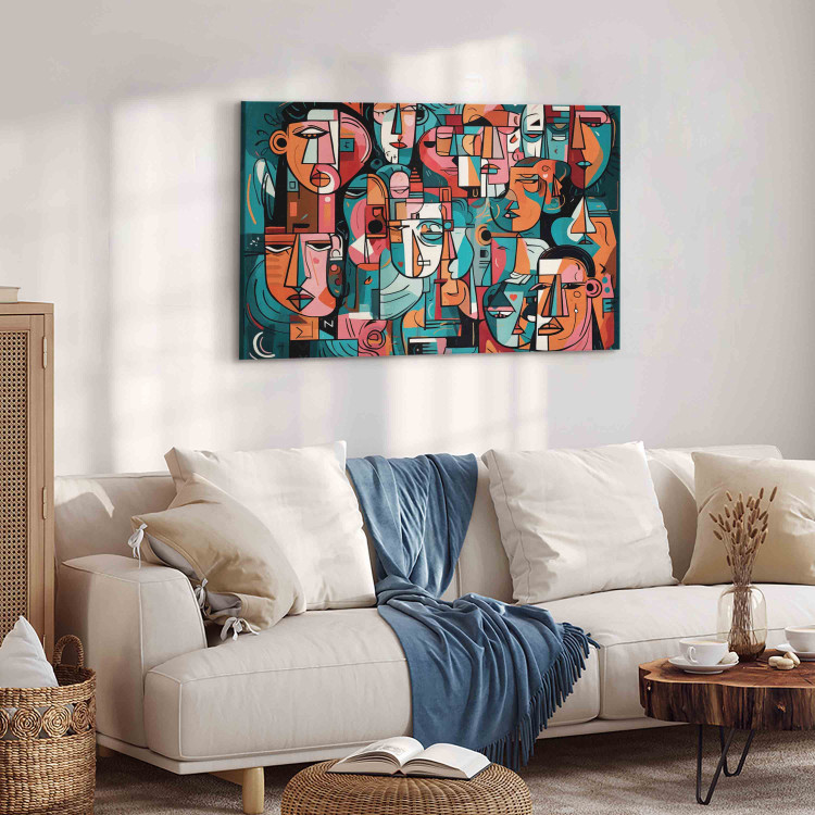 Large canvas print Geometric Faces - Composition Created by Artificial Intelligence [Large Format] 151101 additionalImage 6