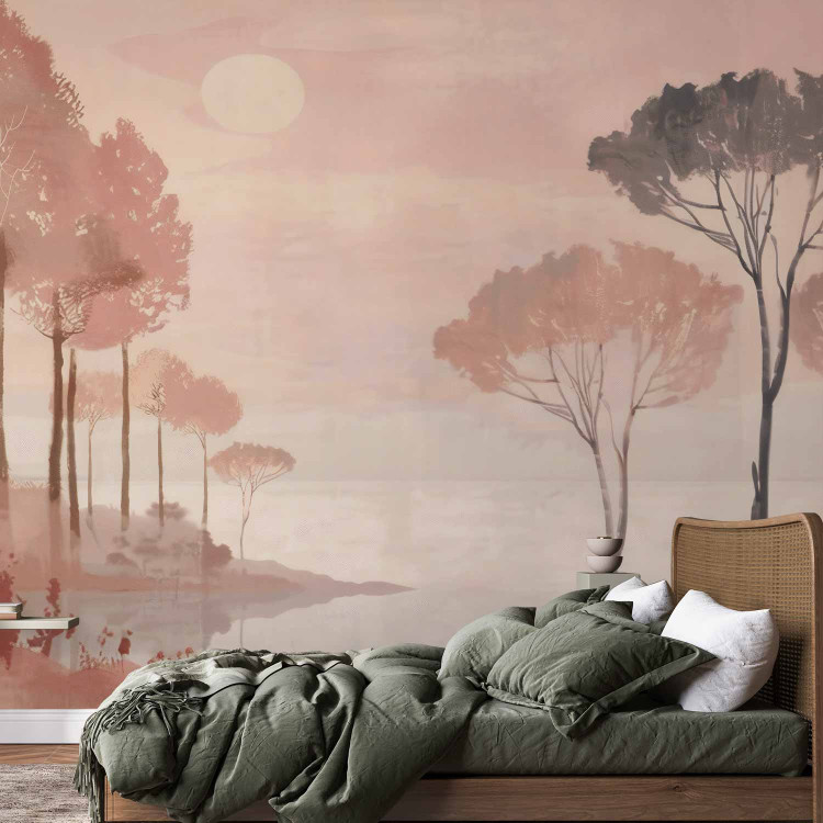 Wall Mural Subtle Landscape - Composition With Nature in Terracotta Color 160001 additionalImage 2
