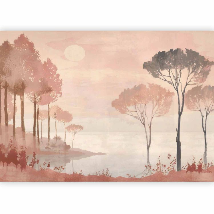 Wall Mural Subtle Landscape - Composition With Nature in Terracotta Color 160001 additionalImage 1
