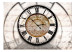 Photo Wallpaper Passage of Time - Large Clock with Shadow on Beige Background with Texts 60901 additionalThumb 1