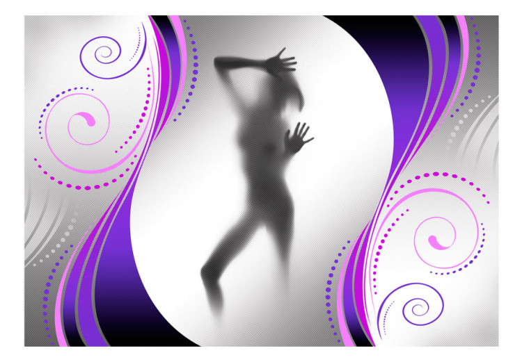 Photo Wallpaper Figure Nude Behind Glass - Silhouette of a female figure against a gray background 61201 additionalImage 1