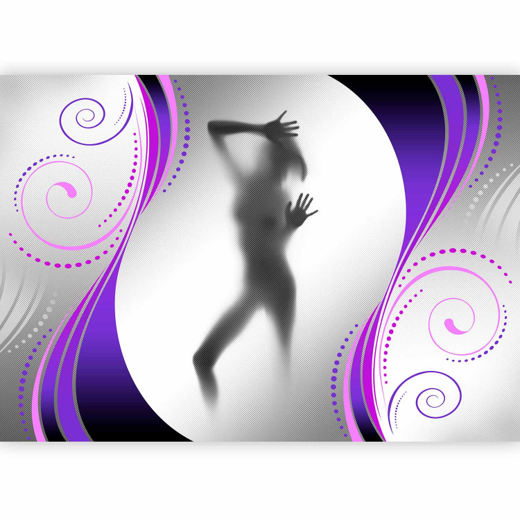 Photo Wallpaper Figure Nude Behind Glass - Silhouette of a female figure against a gray background 61201 additionalImage 5